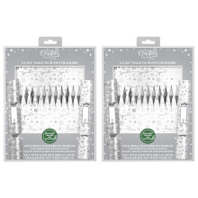 12 Make Your Own Christmas Crackers Silver&White Personalised Xmas