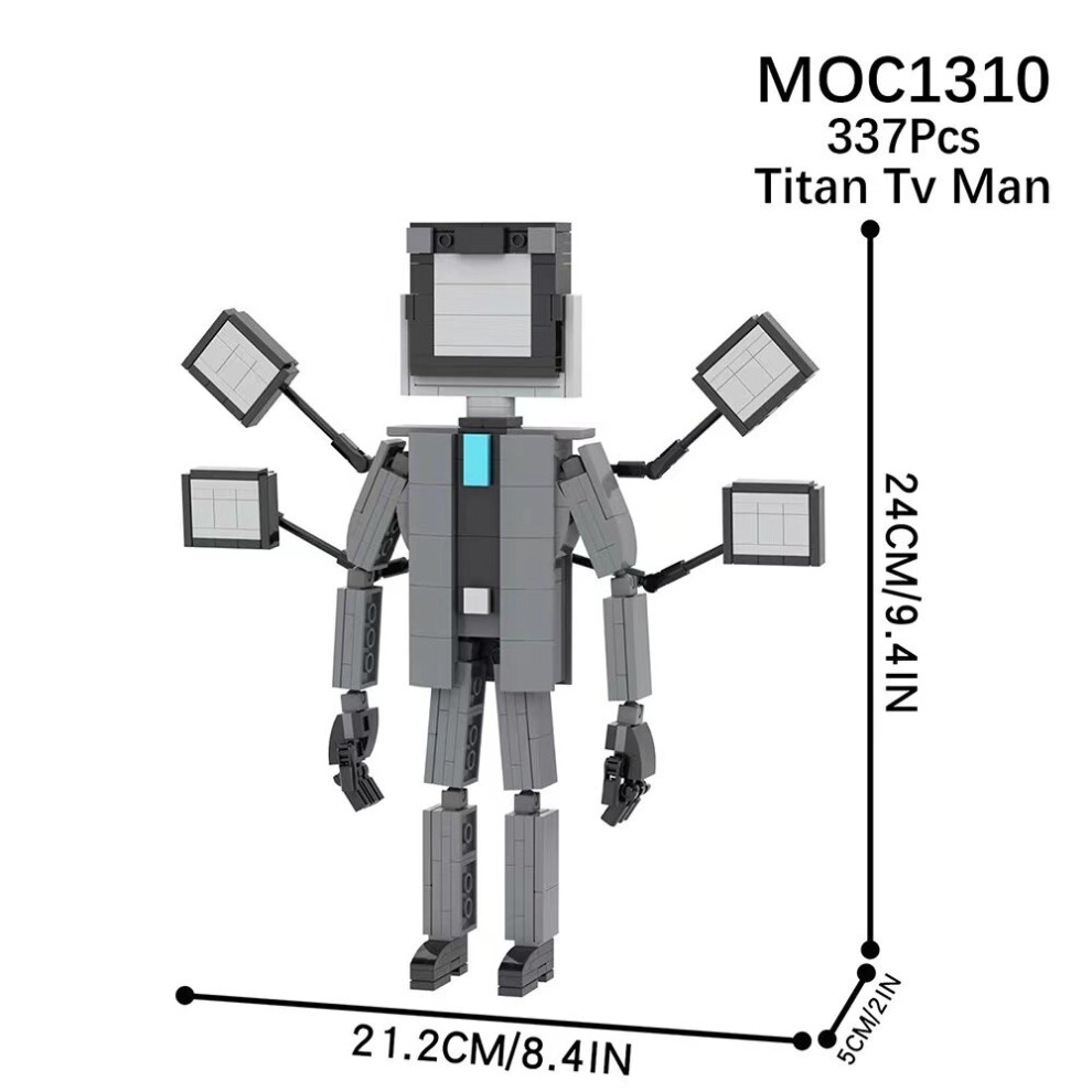 Photos - Construction Toy  MOC Game Series Skibidi Toilet Man VS Monitor Man TV Man Assembly Building Block Particle(Style F Number of particles 333)