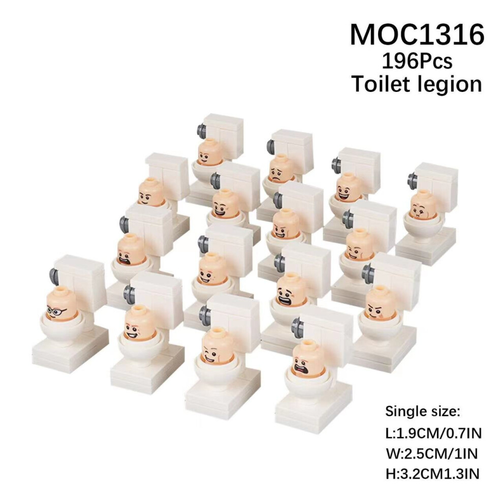 (Style I Number of particles 196) MOC Game Series Skibidi Toilet Man VS Monitor Man TV Man Assembly Building Block Particle Toys