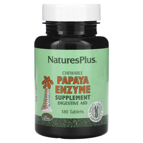 NaturesPlus, Complément Enzymatique de Papaye à Croquer, 180 Comprimés