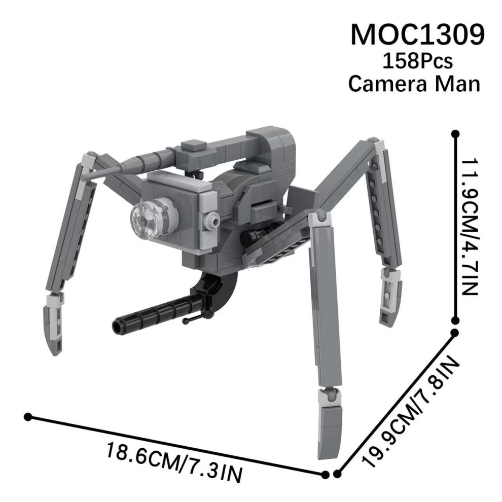 MOC Skibidi Toilet Man Building Set MOC1312