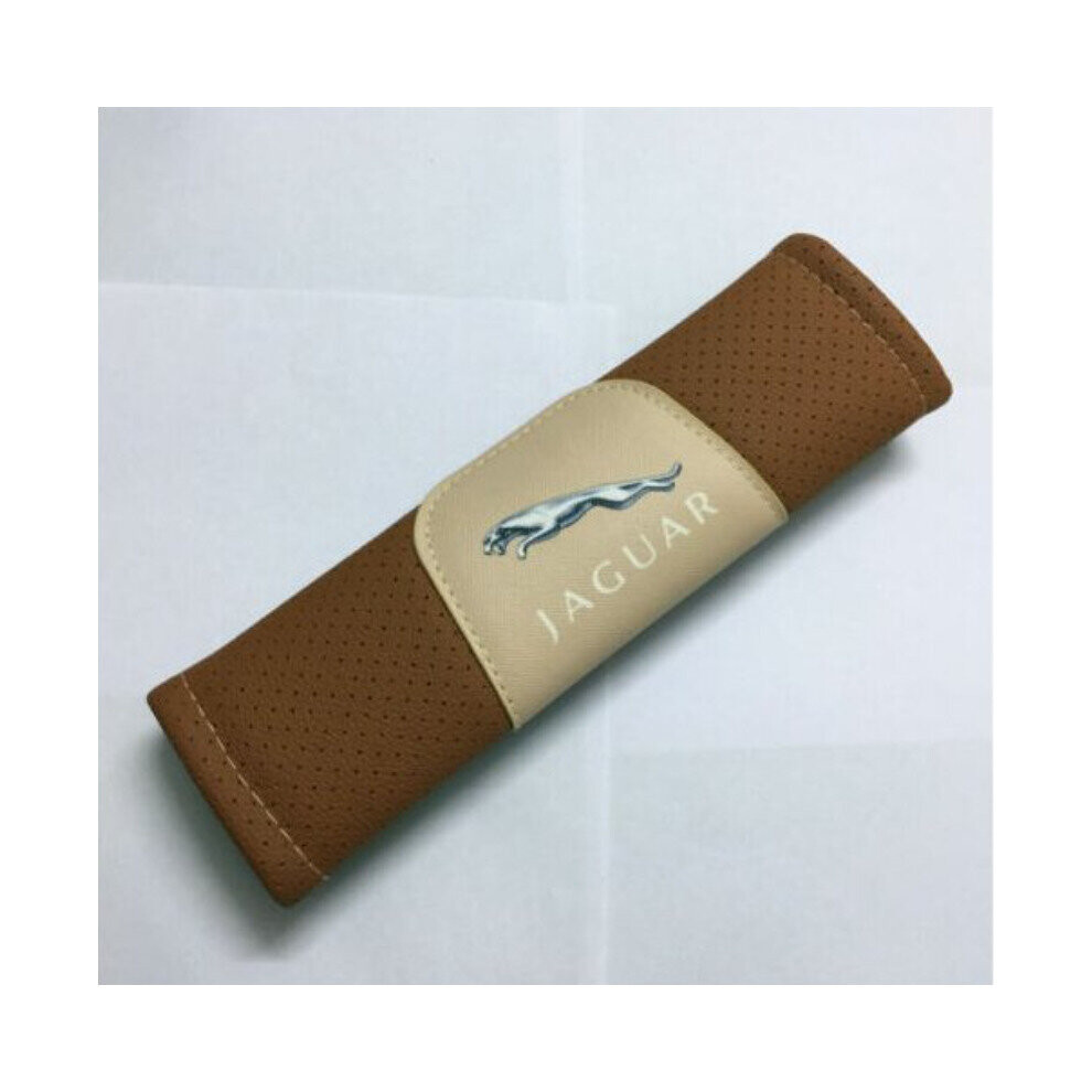 Paktoo ​2Pcs Pu Leather Car Seat Belt Covers Shoulder Pads Cushion For Jaguar