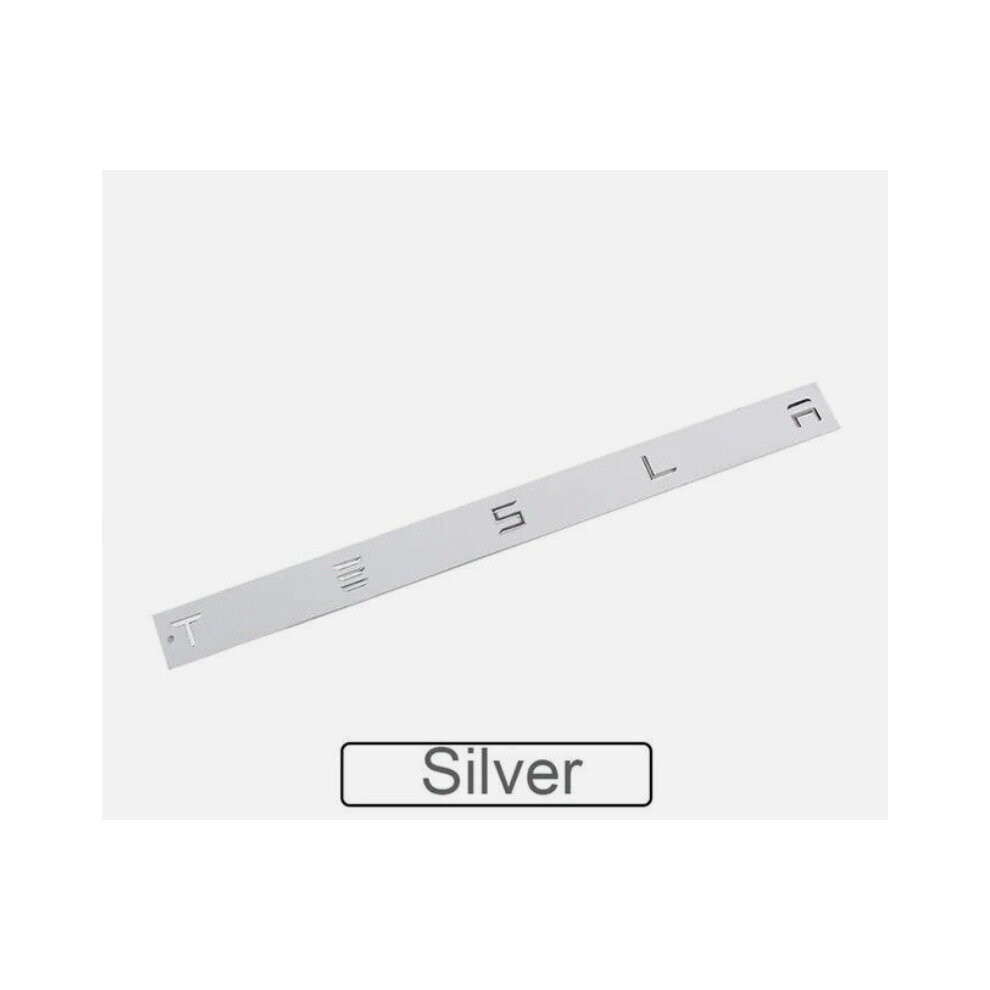 Chrome Letter Rear Boot Badge Emblem Tesla Silver 4754135865381