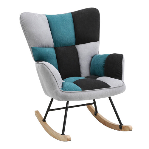 Living And Home Tufted Upholstered Rocking Chair 2