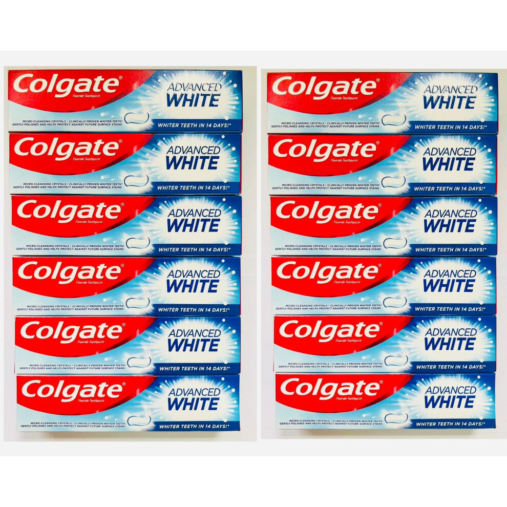 Colgate Advanced White Toothpaste 12 x 100ml