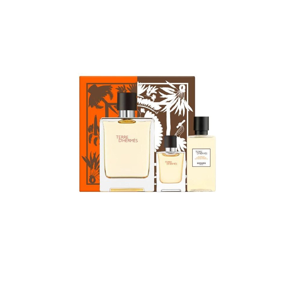 Terre D'Hermes 3 Pcs Set For Men: 3.4 Eau De Toilette Spray + 0.17 Oz Eau De Toilette + 1.35 Shower Gel