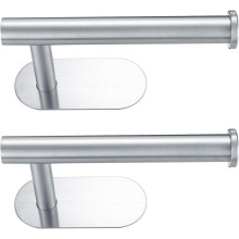 2 Pcs Toilet Paper Roll Holders, Self Adhesive 3M Toilet Kitchen Roll Holder Hanger, Wall Mounted Toilet Tissue Paper 3M Sticker Kitchen Bathroom