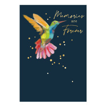 Memories Are Forever Hummingbird Sympathy Card Foiled Portobello Greeting Cards