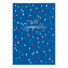 With Sympathy Coloured Raindrops Sympathy Card Foiled Portobello Greeting Cards