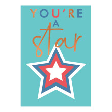 Embossed You're A Star Any Occasion Card Foiled Portobello Greeting Cards