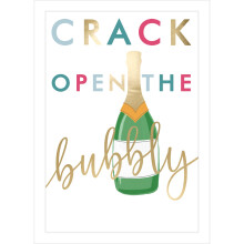 Crack Open The Bubbly Congratulations Card Foiled Portobello Greeting Cards
