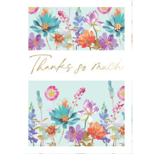 Embossed Thanks So Much Floral Thank You Card Foiled Portobello Greeting Cards