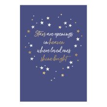 Stars Are Loved Ones Shining Sympathy Card Foiled Portobello Greeting Cards