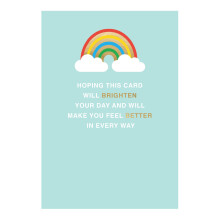 Brighten Your Day & Feel Better Get Well Card Foiled Portobello Greeting Cards