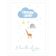Baby Boy A Bundle Of Joy New Baby Card Foiled Portobello Greeting Cards