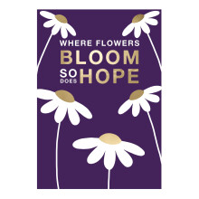 Where Flowers Bloom So Does Hope Sympathy Card Foiled Portobello Greeting Cards