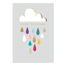 Under The Weather Raindrops Get Well Card Foiled Portobello Greeting Cards