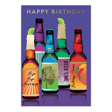 Happy Birthday Beer Time Cheers! Birthday Card Foiled Portobello Greeting Cards