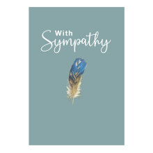 With Sympathy Lone Feather Sympathy Card Foiled Portobello Greeting Cards