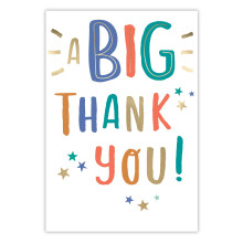 Embossed Colourful A Big Thank You! Card Foiled Portobello Greeting Cards