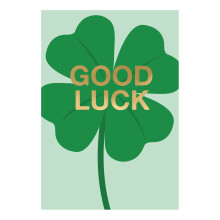 Embossed Four Leaf Clover Good Luck Card Foiled Portobello Greeting Cards