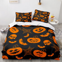 (Pattern 05, King) 3D Pumpkin Bedding Single Double Duvet Cover Halloween