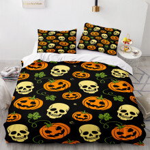 (Pattern 23, King) 3D Pumpkin Bedding Single Double Duvet Cover Halloween