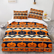 (Pattern 24, King) 3D Pumpkin Bedding Single Double Duvet Cover Halloween