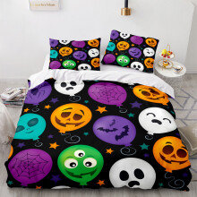 (Pattern 16, King) 3D Pumpkin Bedding Single Double Duvet Cover Halloween