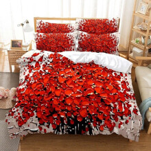 (Style 03, King) Rose flowers Bedding Single Double Duvet Cover Set