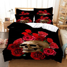 (Style 01, King) Rose flowers Bedding Single Double Duvet Cover Set