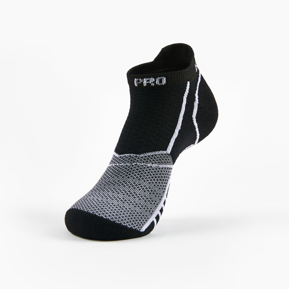 (M) Thorlos Experia Prolite Rocket Unisex No Show Running Socks, Blk/Wht