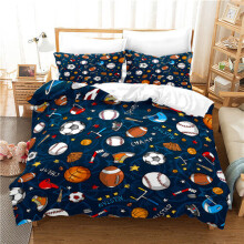 (Pattern 14, Single) Rugby Bedding Single Double 3D Duvet Cover Set