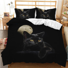 (Pattern 06, Single) Bedding Single Double 3D Cat Duvet Cover Set