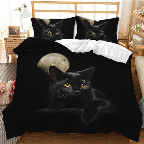 (Pattern 06, Single) Bedding Single Double 3D Cat Duvet Cover Set