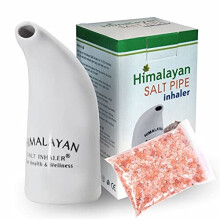 Health Original Himalayan Salt Inhaler Pipe Ceramic Filled with 100% Pure Himalayan Salt - with hygienic with 200Grm Salt Free (Pack of 1 Salt Inhaler