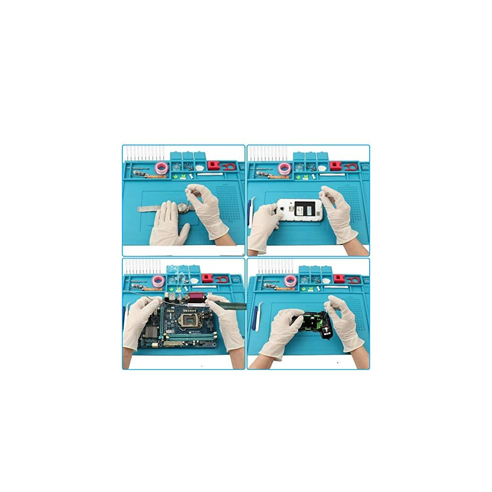 Silicone Soldering Mat, 500 Heat-Resistant Silicone Work Repair Mat, Multi-Purpose Magnetic Electronics Repair Pad With Built-In Scale Ruler And 5014837095394