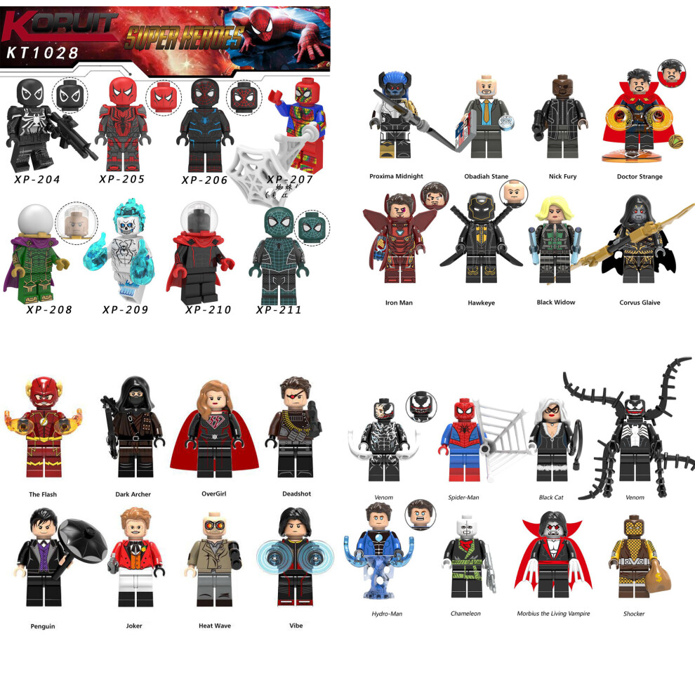 (32PCS-A+B+C+D) 128PCS Marvel Avengers Super Heroes Mini Figures DC Set Fit Lego