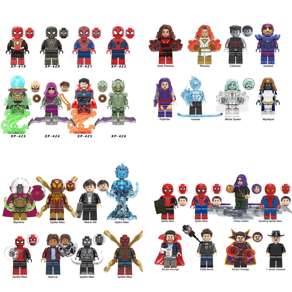 (32PCS-M+N+O+P) 128PCS Marvel Avengers Super Heroes Mini Figures DC Set Fit Lego