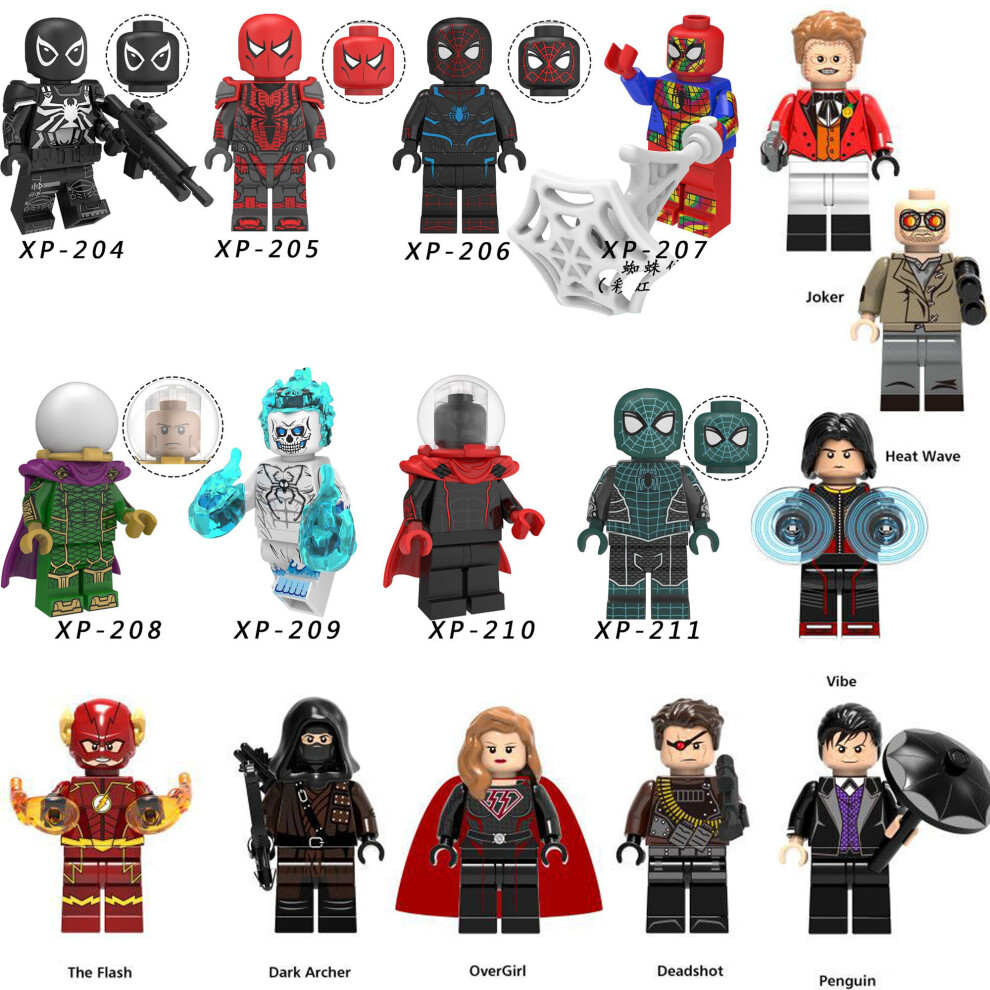 (16PCS-A+B) 128PCS Marvel Avengers Super Heroes Mini Figures DC Set Fit Lego