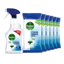 Antibacterial Bulk Surface Cleaning Spray, 750 ml, Pack of 6 (Packaging May Vary) & Wipes Antibacterial Bulk Surface Cleaning, Multipack of 6 x 126,