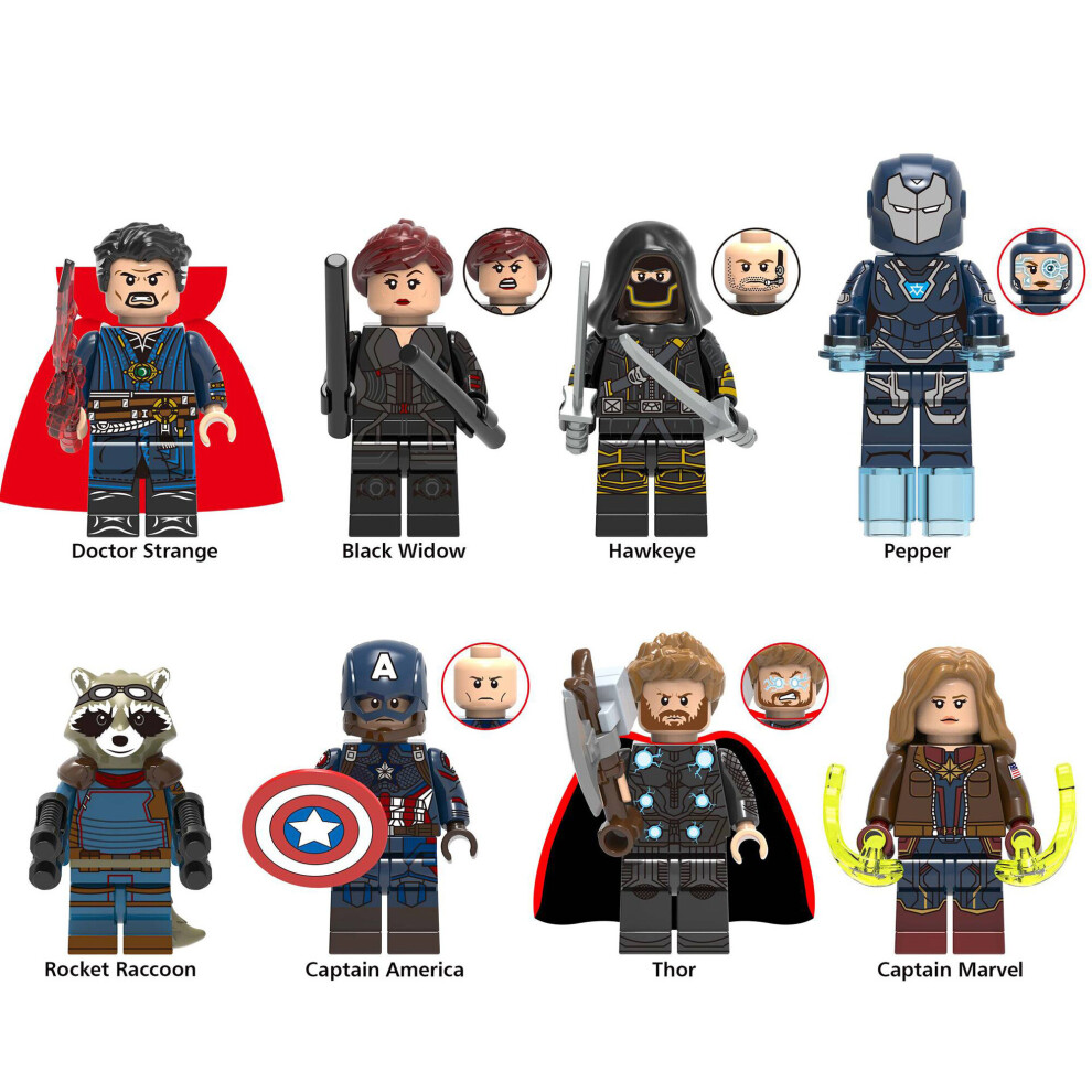 (8PCS-G) 128PCS Marvel Avengers Super Heroes Mini Figures DC Set Fit Lego