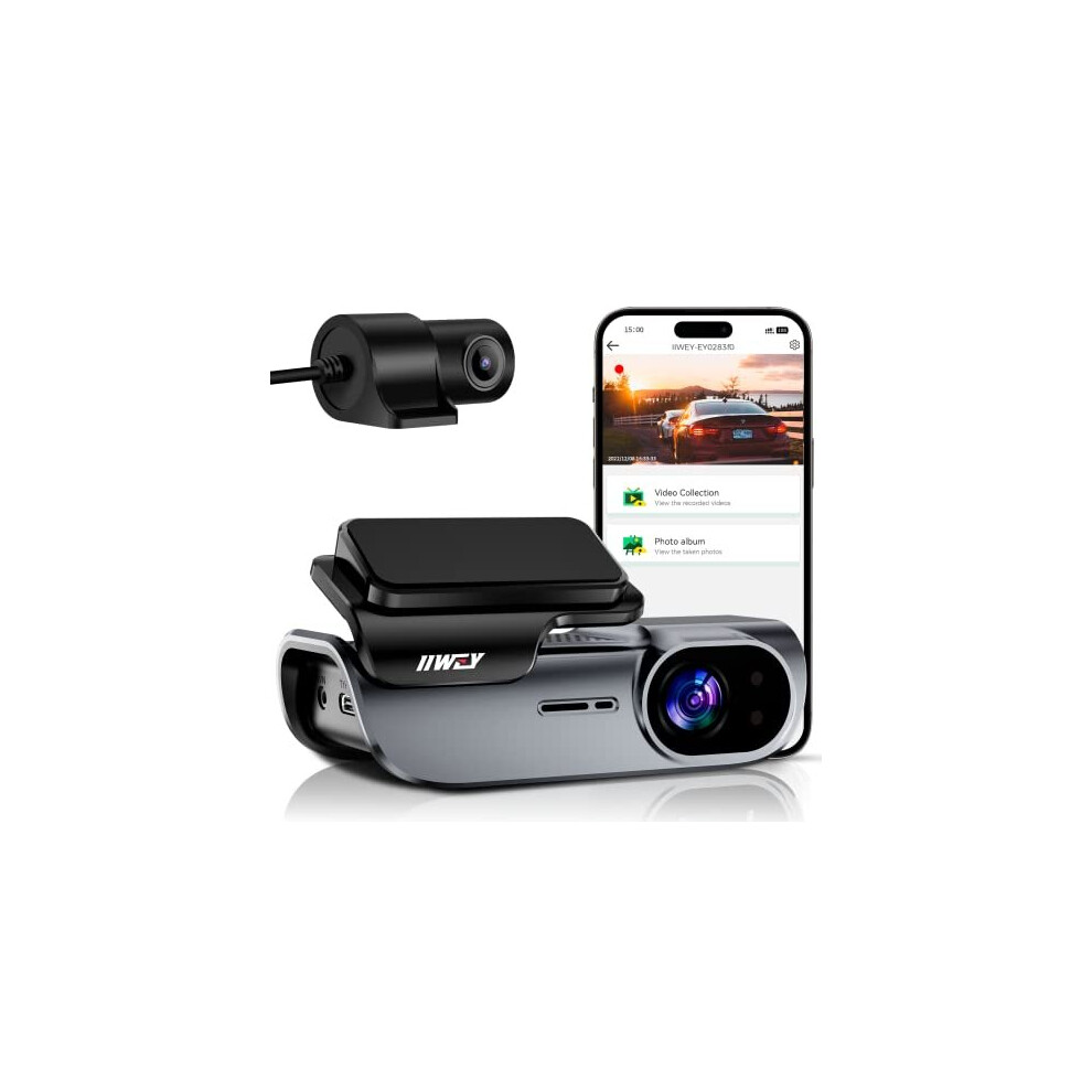 EY02 4K Dash Cam Front and Rear Built-in 5GHz WiFi, Dual Dash Cam Front 4K/2K Rear 1080P Car Camera, Super Night Vision, App Control, Supercapacitor,