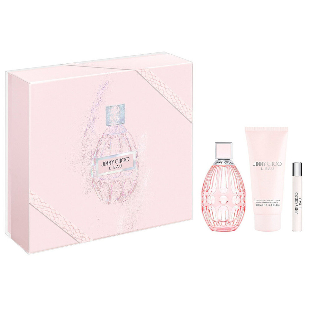 Jimmy Choo L'Eau 3 Pcs Set: 3 Oz Edt Sp + 3.3 Body Lotion + 0.25 Edt Sp