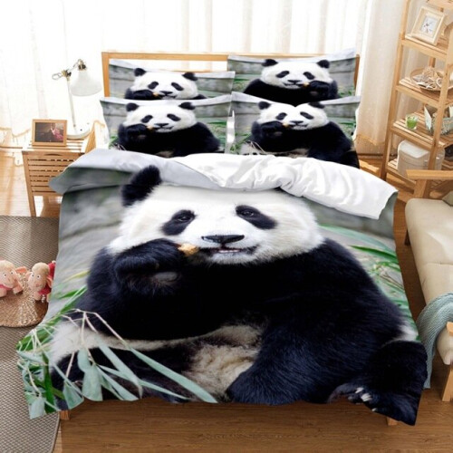 (Style 04, King) Panda 2/3PCS Bedding Single Double Duvet Cover Set