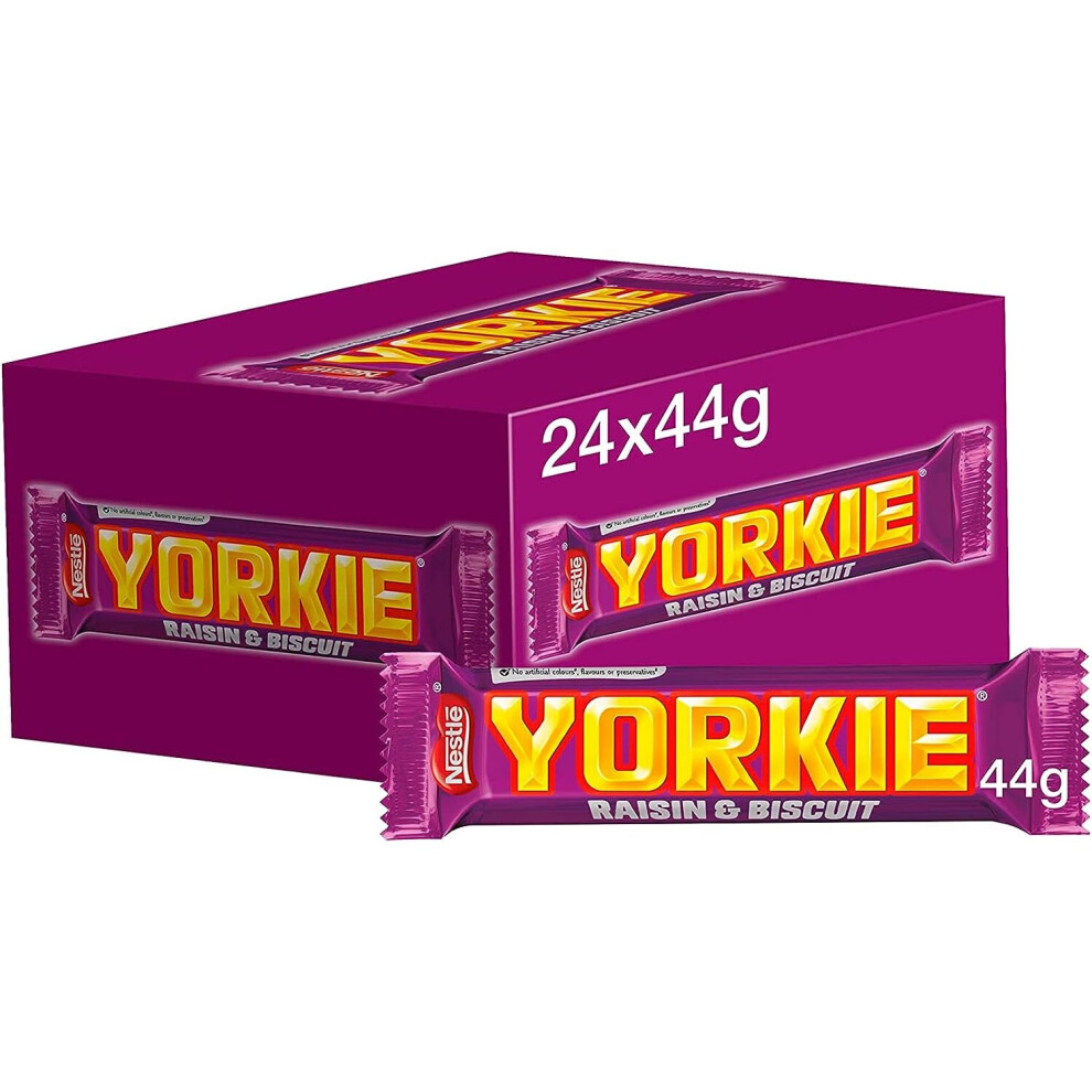 Nestle Yorkie Raisin And Biscuit Milk Chocolate Bars, 24 X 46 G