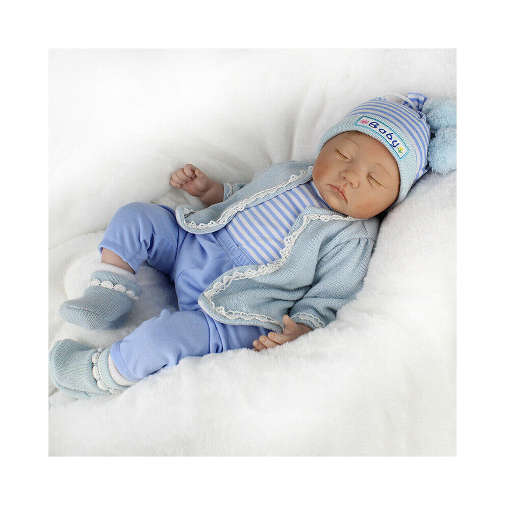 Baby Realistic Reborn Dolls 22" Lifelike Vinyl Silicone Newborn Dollclothes Boy