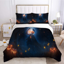 (Pattern 09, Double-200*200cm) Halloween Bedding Single Double Duvet Cover Set