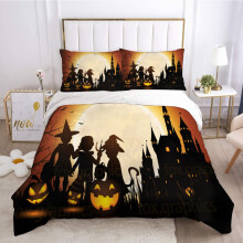 (Pattern 04, Double-200*200cm) Halloween Bedding Single Double Duvet Cover Set