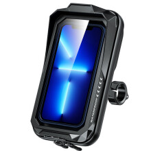 (Black) Waterproof Bicycle Phone Holder Motorcycle Bike Handlebar Phone Case Bag